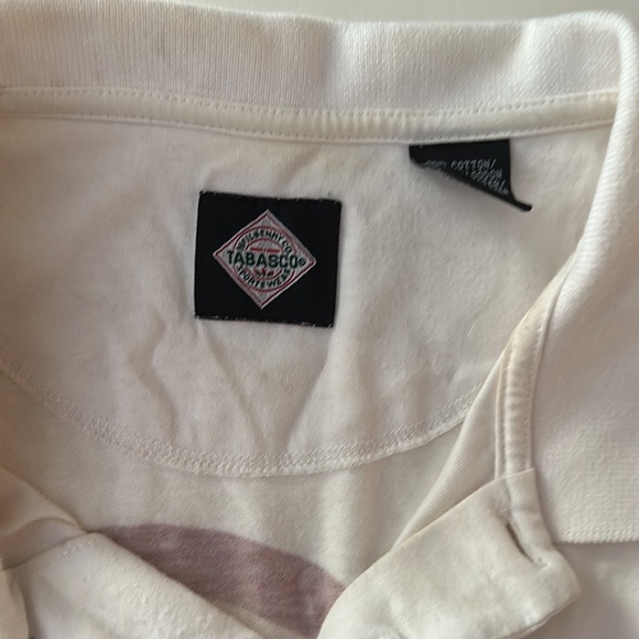 Tabasco Men's Polo Shirt Size L American Flag All Over Print Short Sleeves mens - Picture 2 of 6